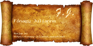 Fónagy Julianna névjegykártya